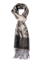 Load image into Gallery viewer, Alice Blake&#39;s Premium Black Metallic Paisley Pashmina