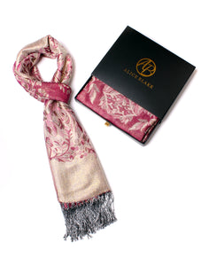 Alice Blake's Premium Magenta Metallic Paisley Pashmina