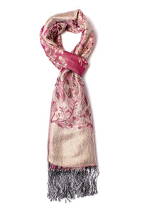 Alice Blake's Premium Magenta Metallic Paisley Pashmina