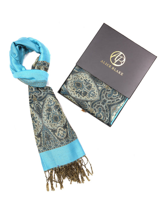 Alice Blake's Premium Turquoise Paisley Pashmina